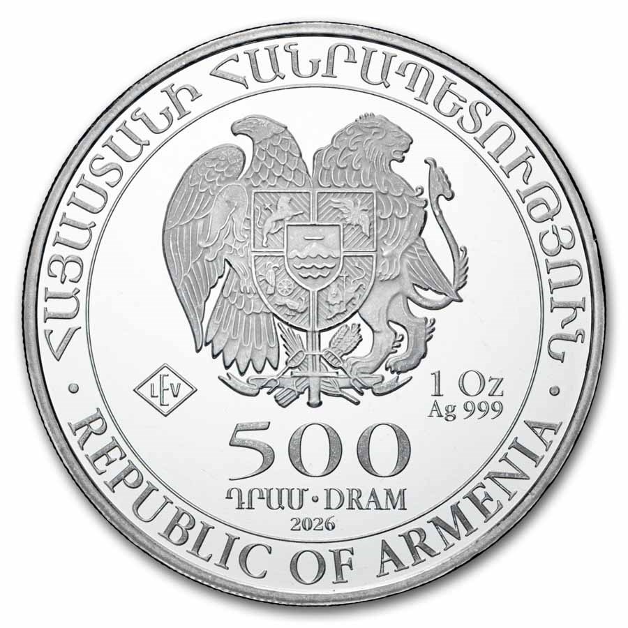moeda Armenian Silver Noah’s Ark 1 oz 2026