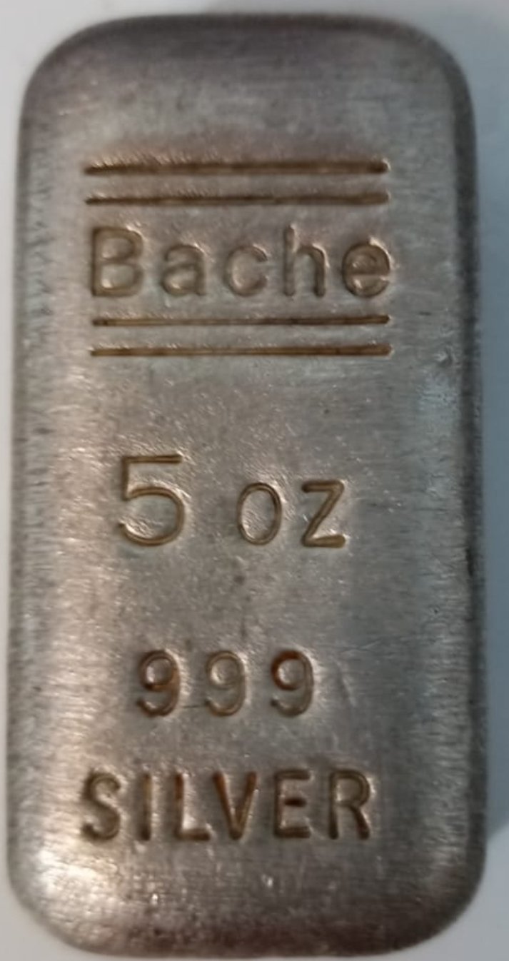 barra de prata de 5 oz Bache