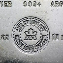 barra de prata de 10 oz Royal Canadian Mint vintage