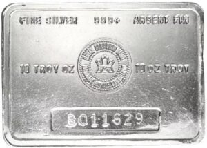 barra de prata de 10 oz Royal Canadian Mint vintage